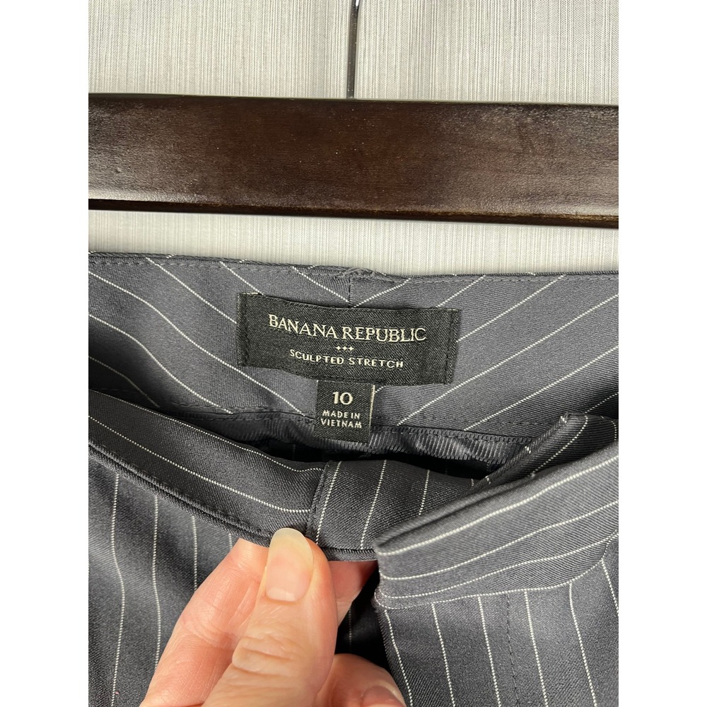 Banana Republic Womens 10 Bootcut Pants Sculpted Stretch Pinstripe Trouser NWOT - Picture 4 of 9